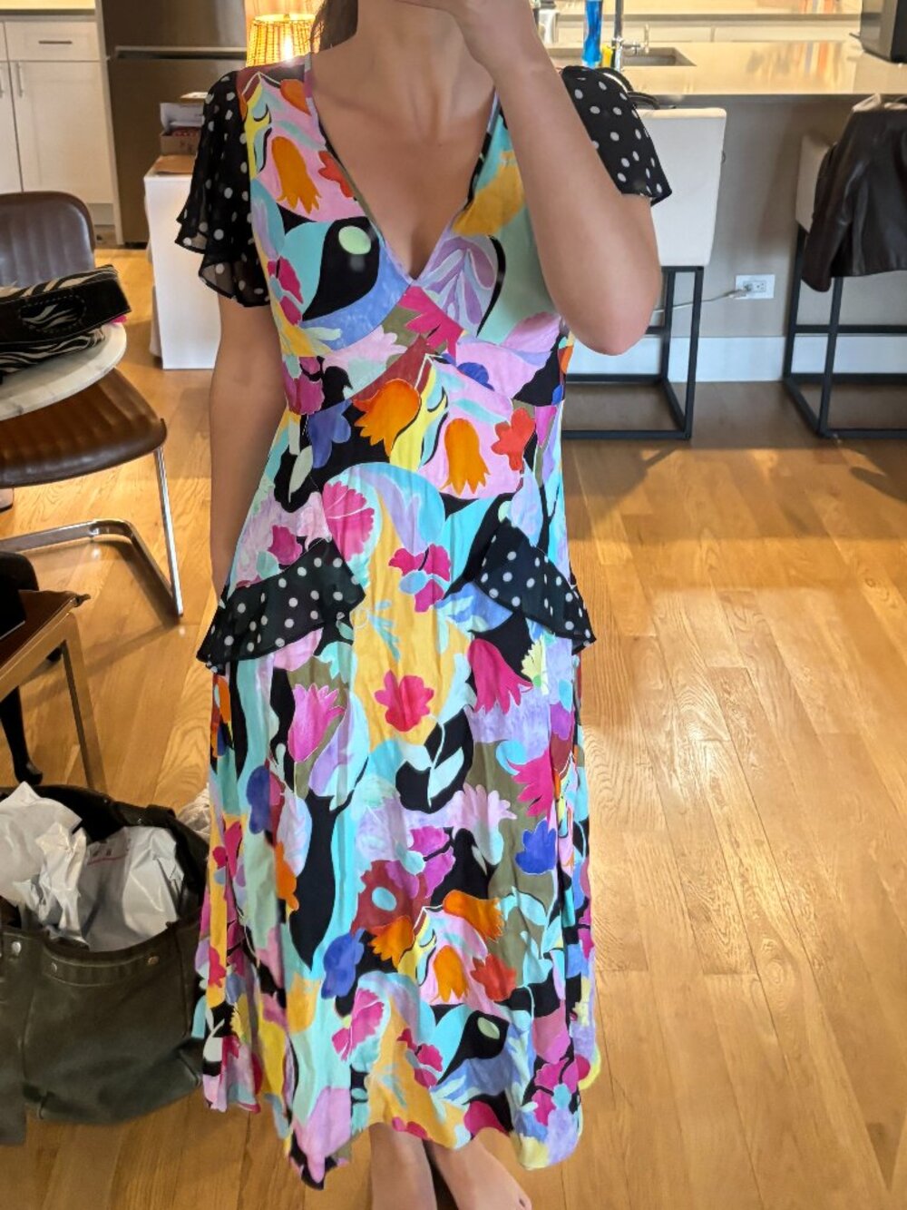 Rixo x RTR Multicolored Eve Midi Dress